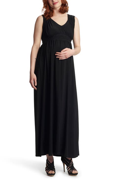 Motherhood Maternity Black Rayon Blend Short Sleeve Casual Nursing Dress  Size L