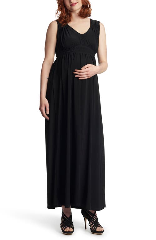 Valeria Maternity/Nursing Maxi Dress in Black