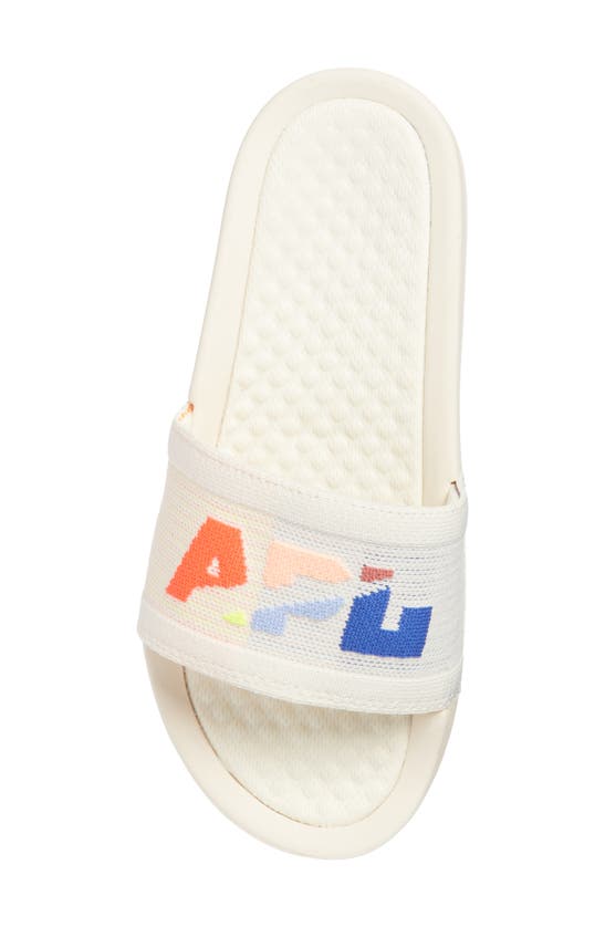Apl Athletic Propulsion Labs Big Logo Techloom Knit Sport Slide In Pristine / Neon / Blocked