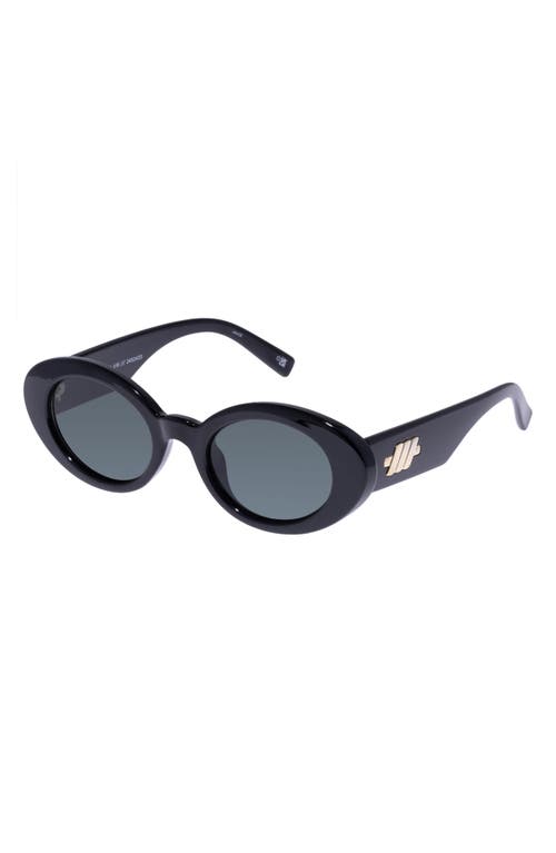 Le Specs Nouveau Vie 50mm Oval Sunglasses In Black