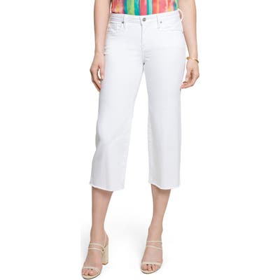 Nydj Wide Leg Fray Hem Capri Jeans