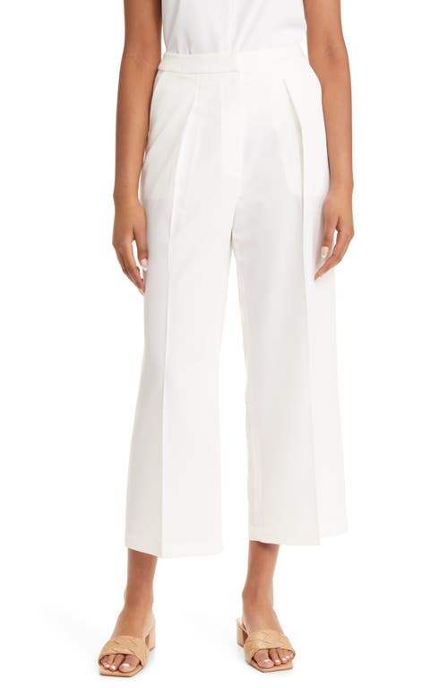 Misook Crop Wide Leg Pants in White