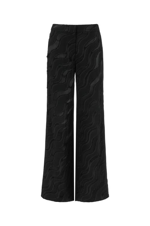 Shop Nocturne Jacquard Wide Leg Pants In Black