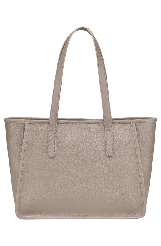Longchamp Le Foulonné Leather Shoulder Tote In Turtledove