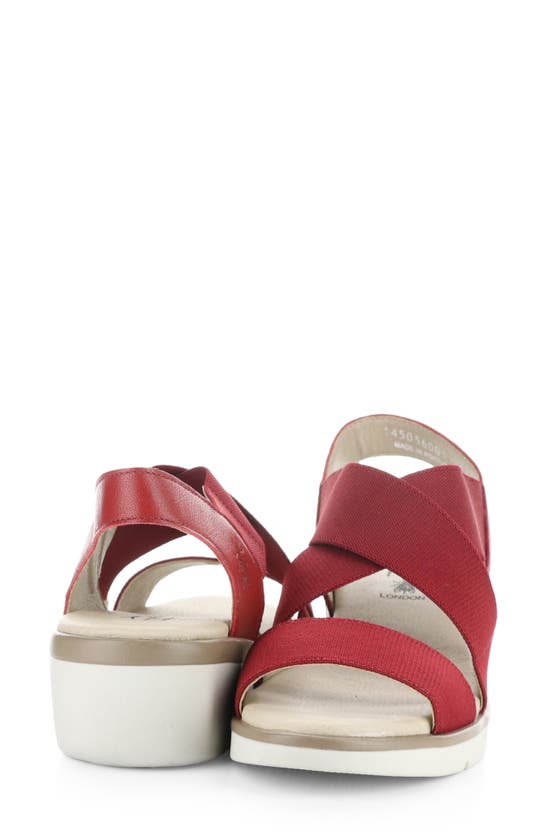 Shop Fly London Noli Slingback Wedge Sandal In Lipstick Red Mousse