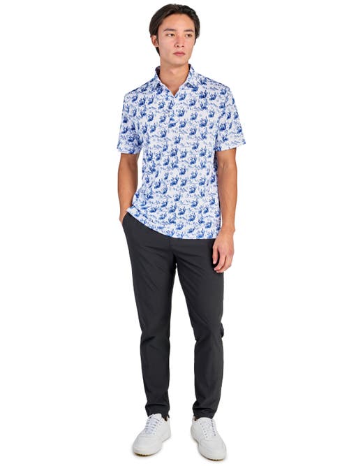 Construct Con.struct Cactus Print Performance Golf Polo In White