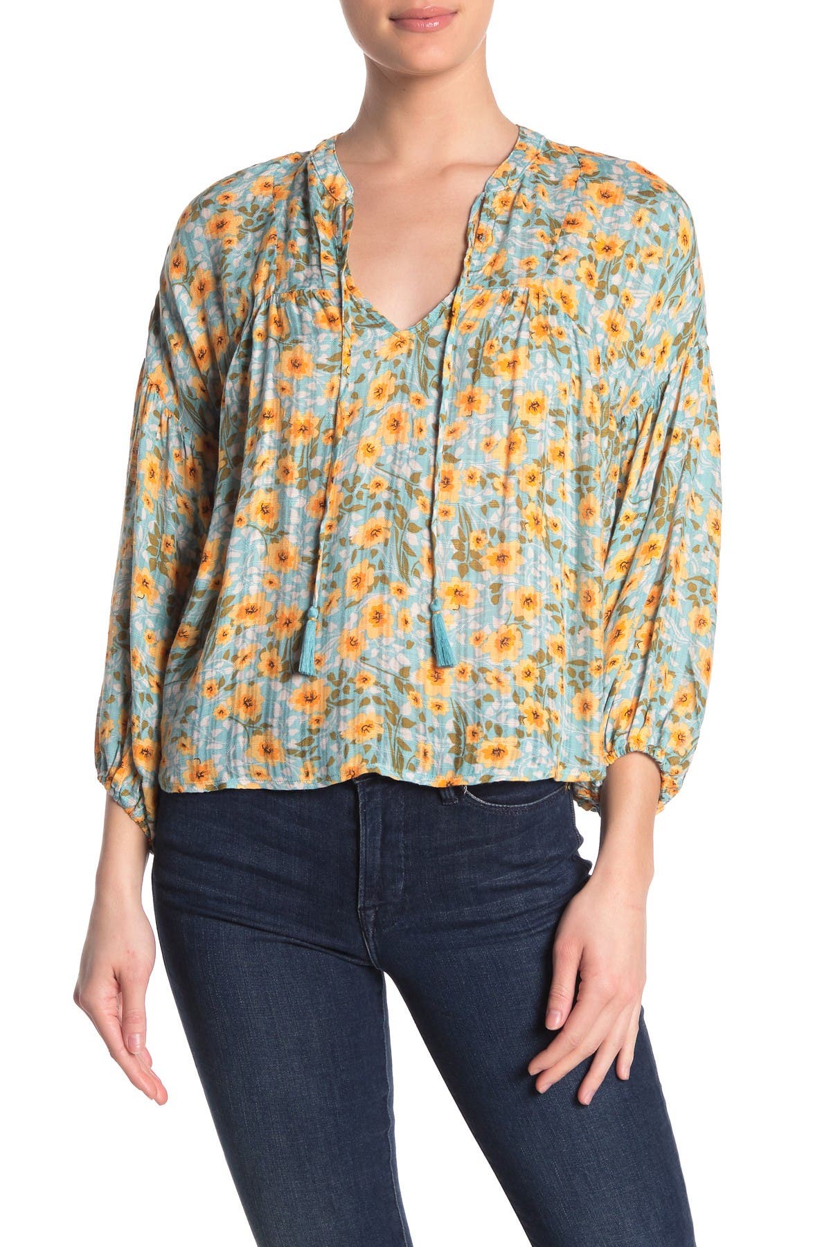 floral peasant blouse