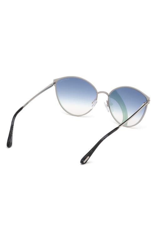 Shop Tom Ford 60mm Geometric Sunglasses In Shiny Palladium/gradient