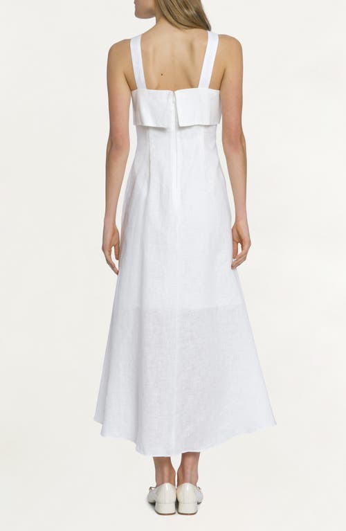 Shop Luxely Huxely Linen Midi Dress In Cloud Dancer