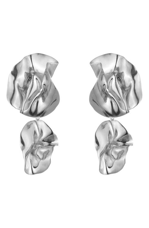 Fold Drop Earrings in Sterling Silver