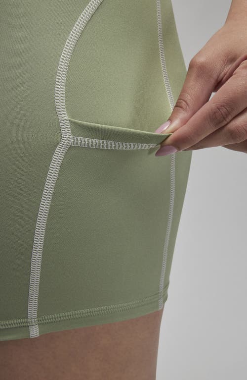 Shop Jordan Sport Bike Shorts In Oil Green/phantom