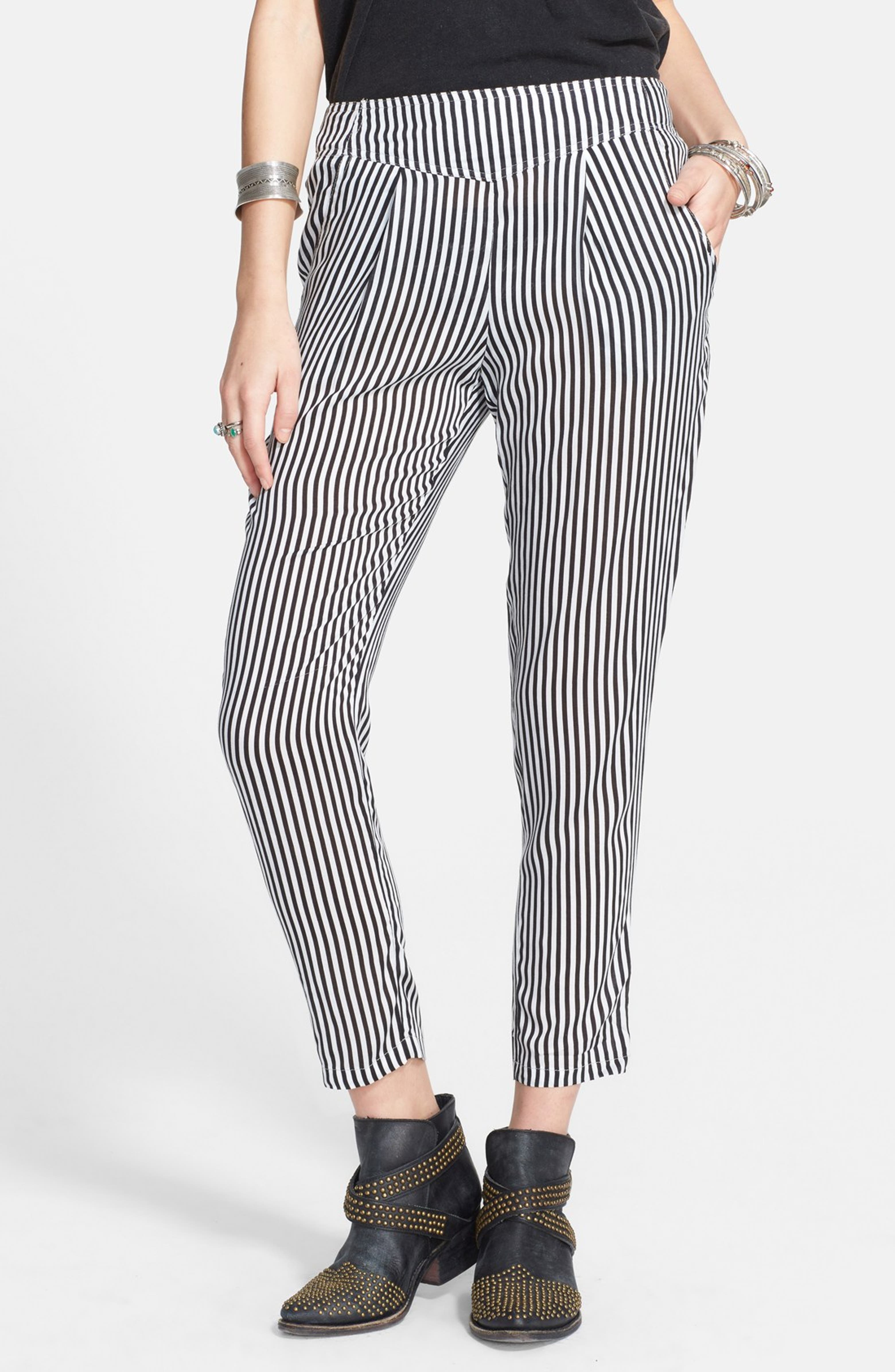 Free People Stripe Crop Pants | Nordstrom