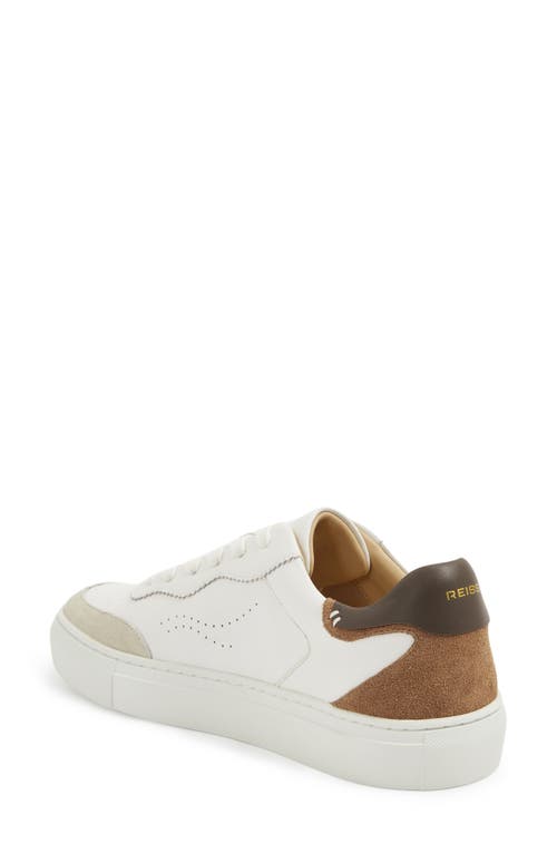 Shop Reiss Amanda Sneaker In Chocolate/white