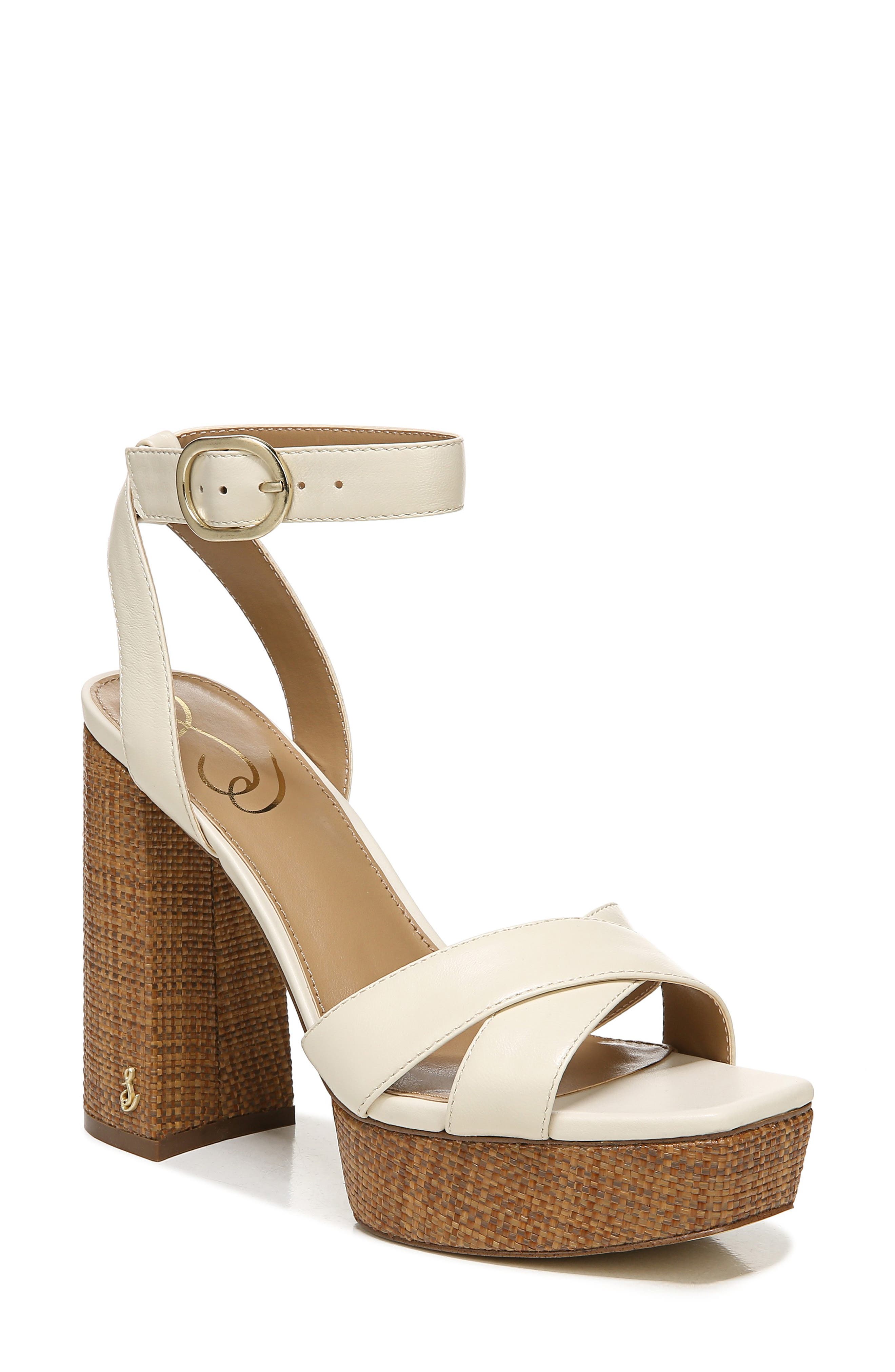 sam edelman white platform sandals