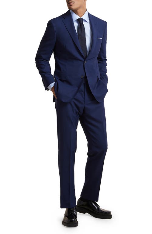 Contemporary Fit Loop Wool Suit in Blue