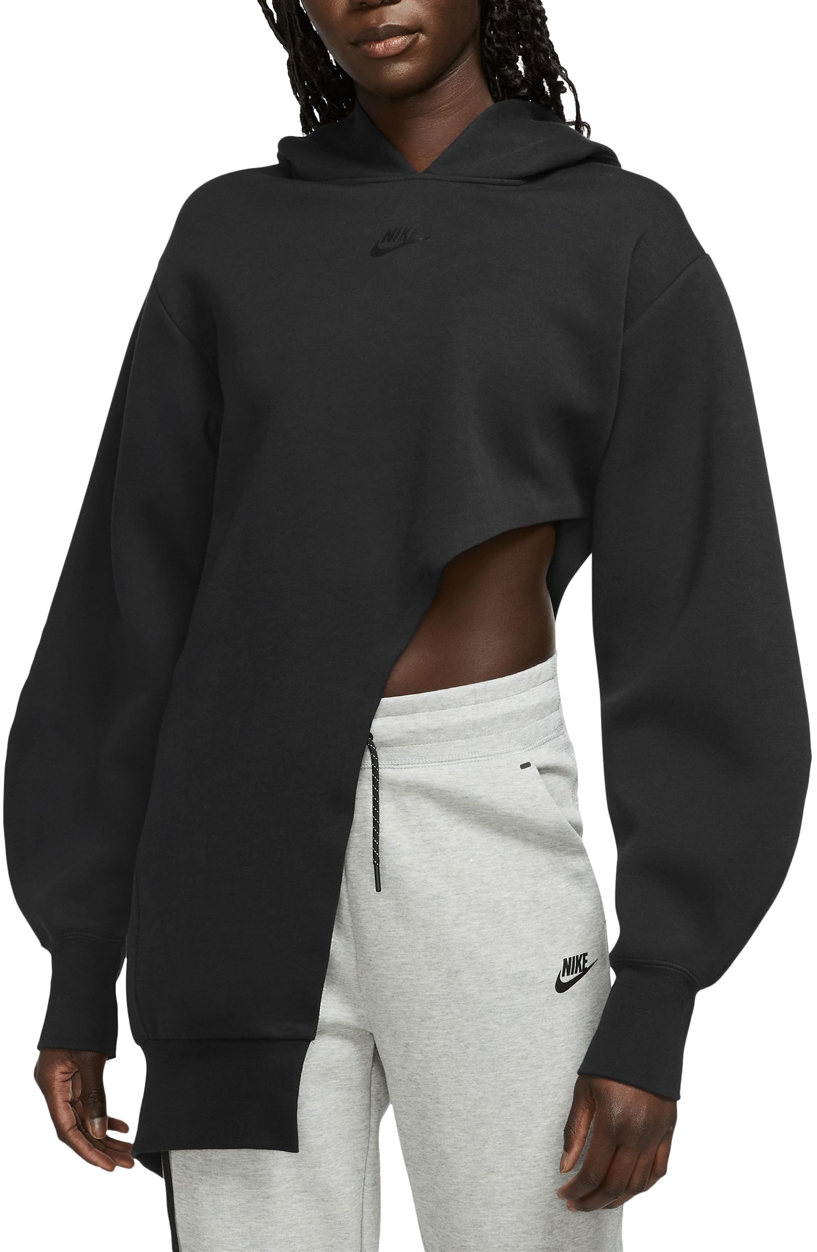 Nike Sportswear Tech Fleece Oversize Asymmetric Hoodie in Pale