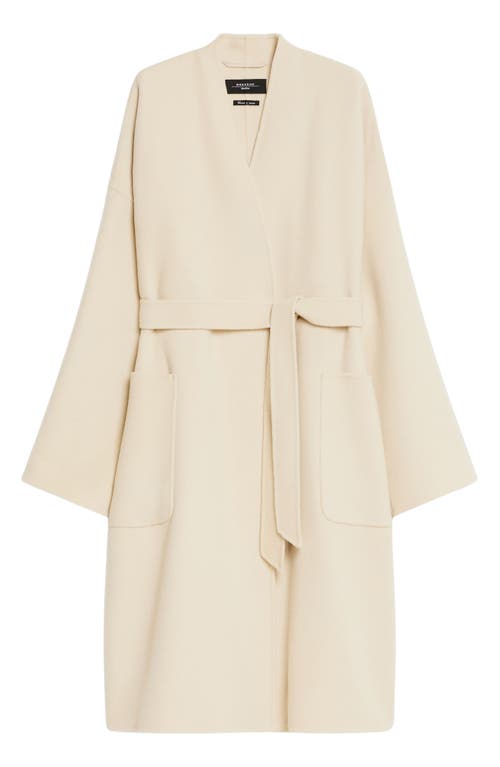 Shop Max Mara Eris Virgin Wool Wrap Coat In Sand