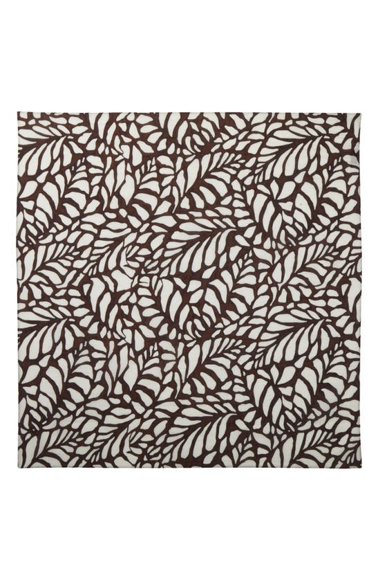 Brunello Cucinelli Botanical-Print Monili-Trim Silk Cotton Foulard Scarf