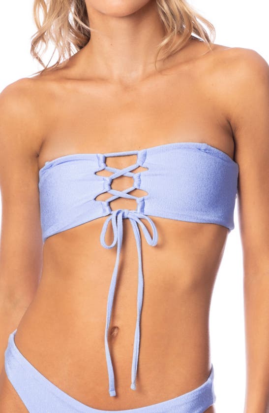 Shop Maaji Serenity Blue Bora Strapless Reversible Bikini Top