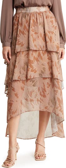 MELLODAY Tiered Chiffon Maxi Skirt Nordstromrack