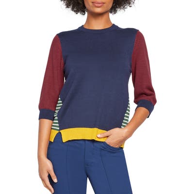 Plus Size Modcloth Well Placed Pep Colorblock Sweater, Blue
