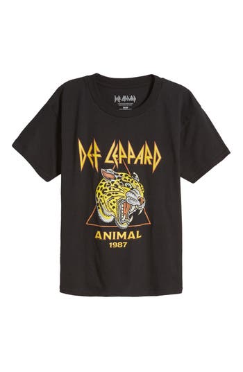 Philcos Kids' Def Leppard Animal Cotton Graphic T-shirt In Black