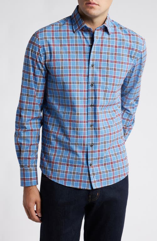 johnnie-O York Plaid Stretch Button-Down Shirt in Wake 