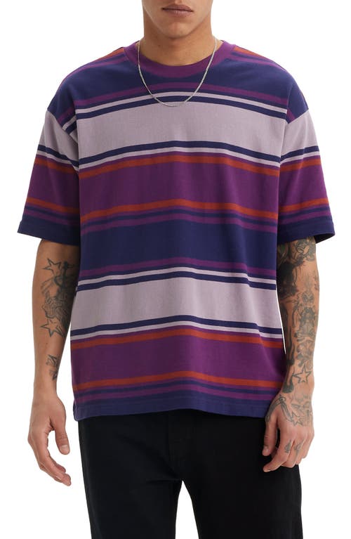 Shop Levi's Skate Stripe Cotton T-shirt In Grape Royale Stripe Purple/red