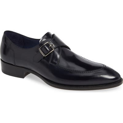 Mezlan Single Buckle Monk Shoe, Blue