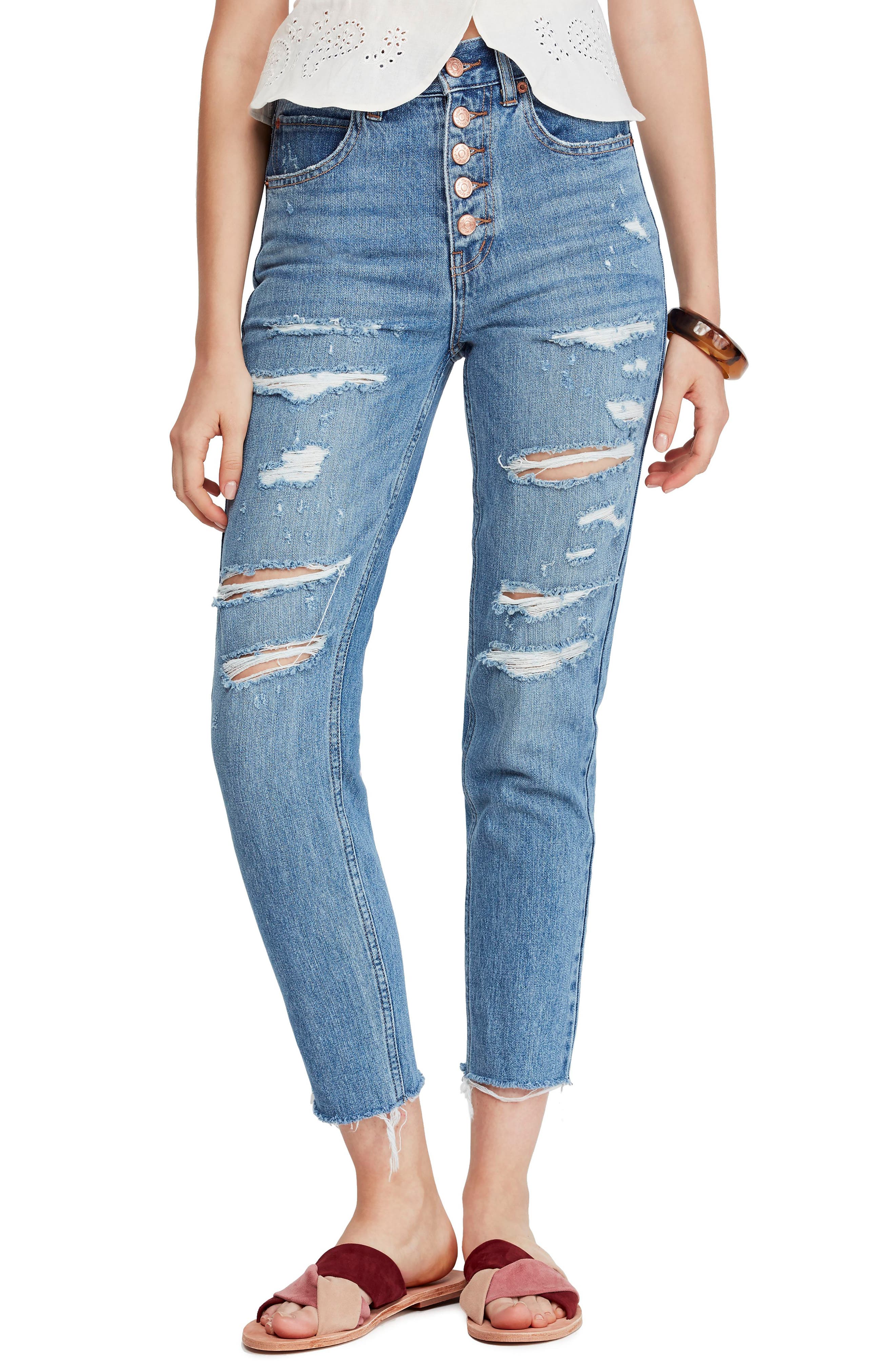 free people blossom rigid skinny jeans