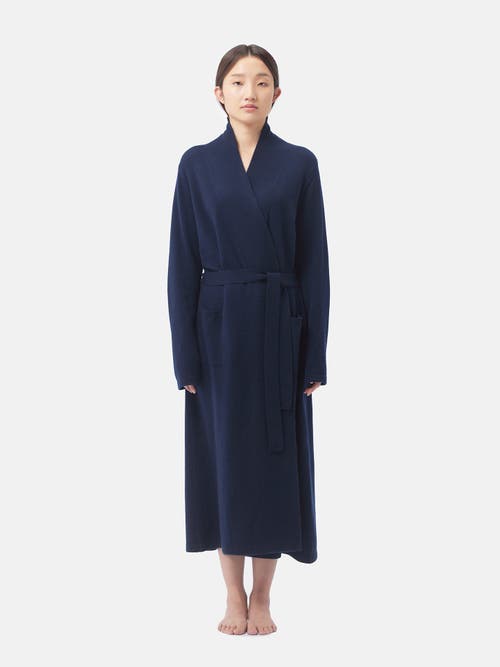 Shop Gobi Cashmere Long Cashmere Robe In Navy