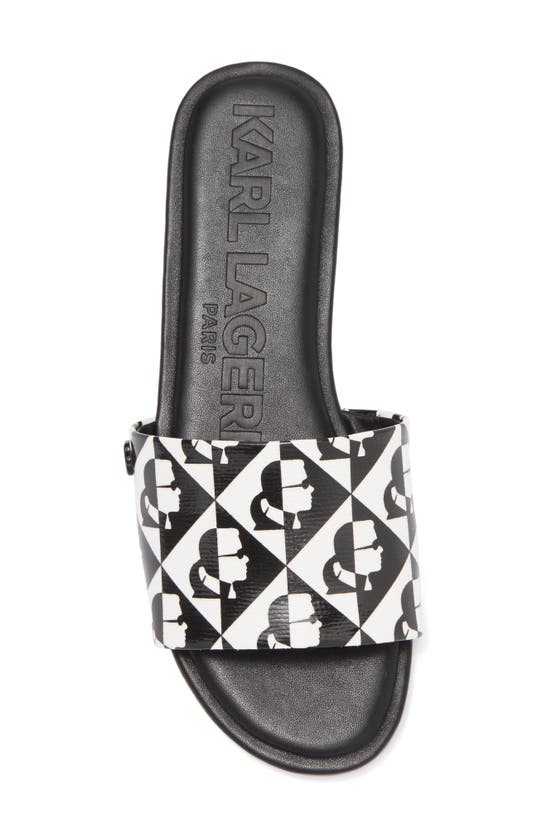Shop Karl Lagerfeld Chesly Slide Sandal In Black/ White