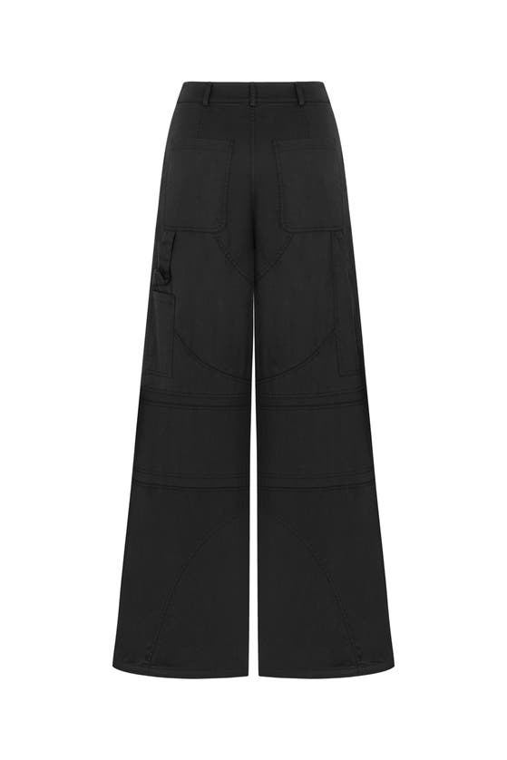 Shop Nocturne Contrast Top Stitching Pants In Black