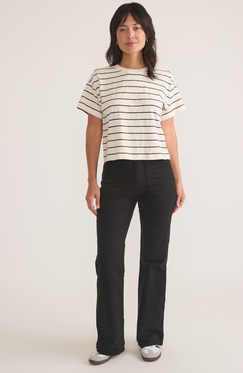 Marine Layer Bridget Twill Flare Pants In Faded Black