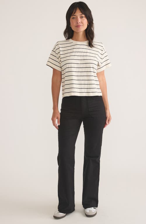 Shop Marine Layer Bridget Twill Flare Pants In Faded Black