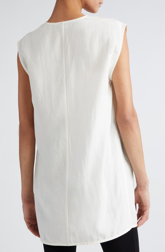 Shop Totême Toteme Fluid Sleeveless V-neck Top In Off White