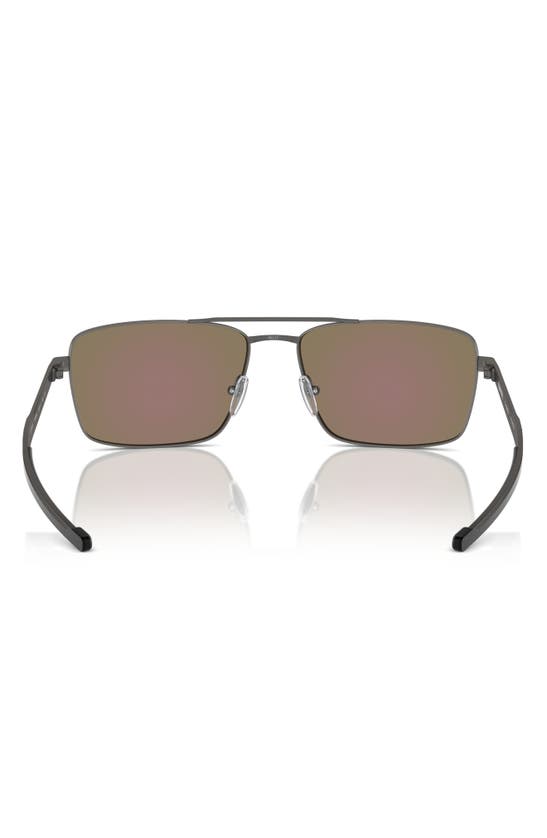 Shop Scuderia Ferrari X  60mm Polarized Rectangular Sunglasses In Dark Gunmetal
