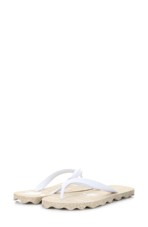 Asportuguesas by Fly London Turtle Flip Flop in Natural/White Rubber