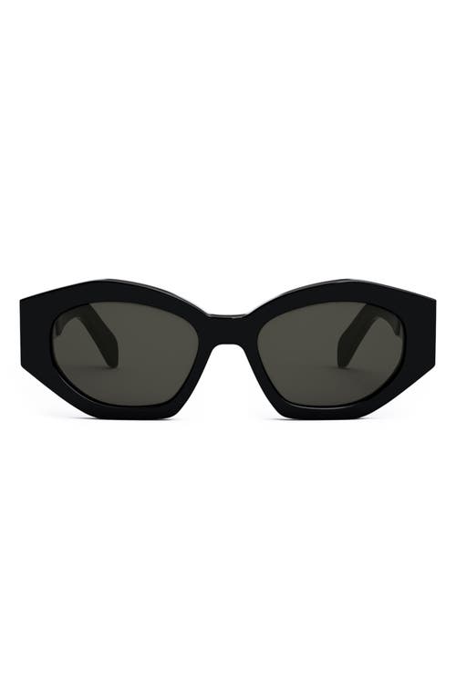 Celine Triomphe Logo Acetate Cat-eye Sunglasses In Shiny Black