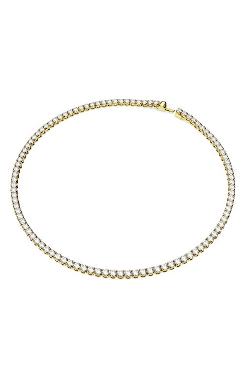 Swarovski Matrix Tennis Necklace in Gold/White at Nordstrom, Size Medium