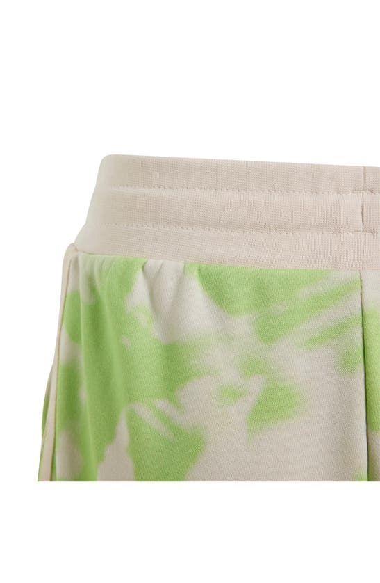 Shop Adidas Originals Kids' Tie Dye Drawstring Shorts In White/ Green Spark