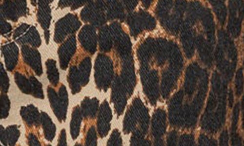 Edikted Low Rise Denim Bermuda Shorts In Leopard