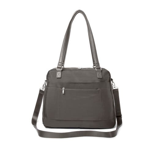 Baggallini Overnight Expandable Laptop Tote Bag With Rfid Wristlet In Sterling Shimmer