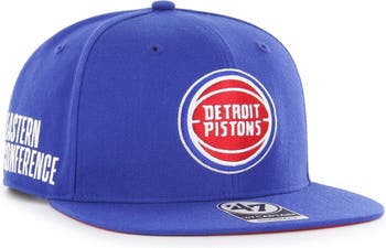Lids Detroit Pistons '47 Sure Shot Captain Snapback Hat - Blue