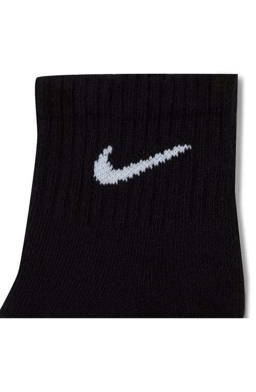 Shop Nike Kids' Assorted 3-pack Dri-fit Everyday Cushioned Ankle Socks In Black/white