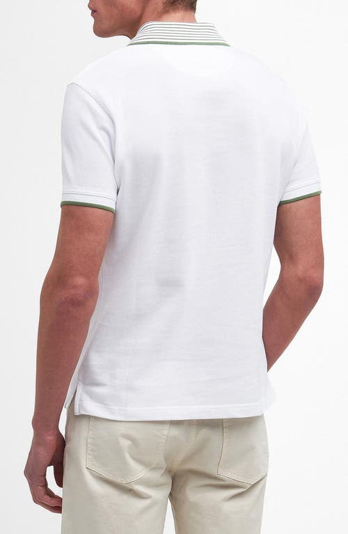 Shop Barbour Denwick Polo Shirt In White