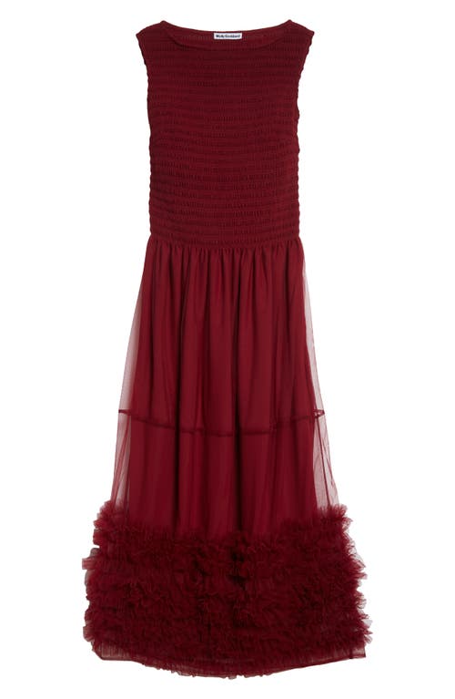 Shop Molly Goddard Misty Dress In Burgundy