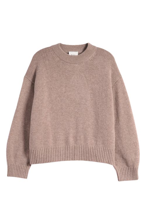 Shop Reformation Cove Oversize Crewneck Cashmere Blend Sweater In Toast