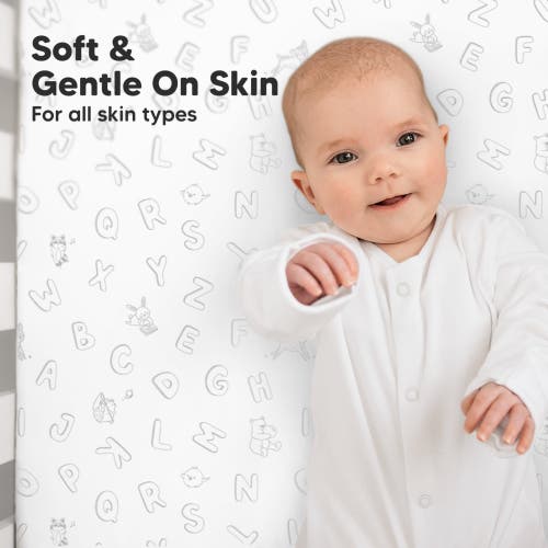 Keababies Soothe Fitted Crib Sheet In Abc Land Cloud