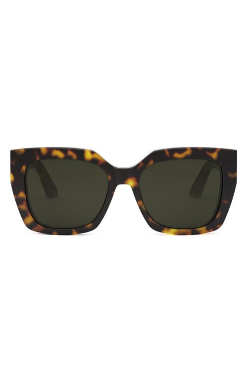 Shop Dior Miss S21 55mm Square Sunglasses In Dark Havana/green